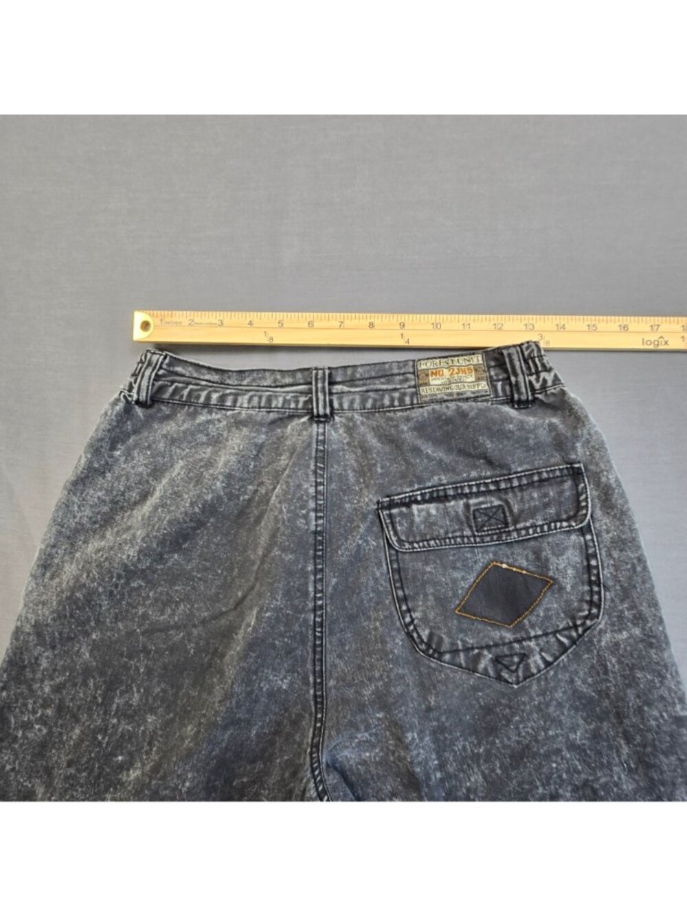 Vintage 80s Gitano Mens 31 Cargo Acid Wash Gray Cargo Denim Tapered Leg Pants - Picture 5 of 6